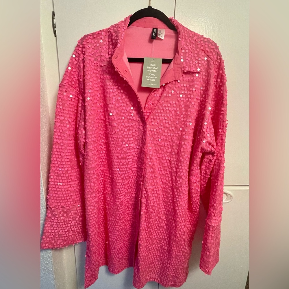 H&M sequined shirt dress. Runs BIG.